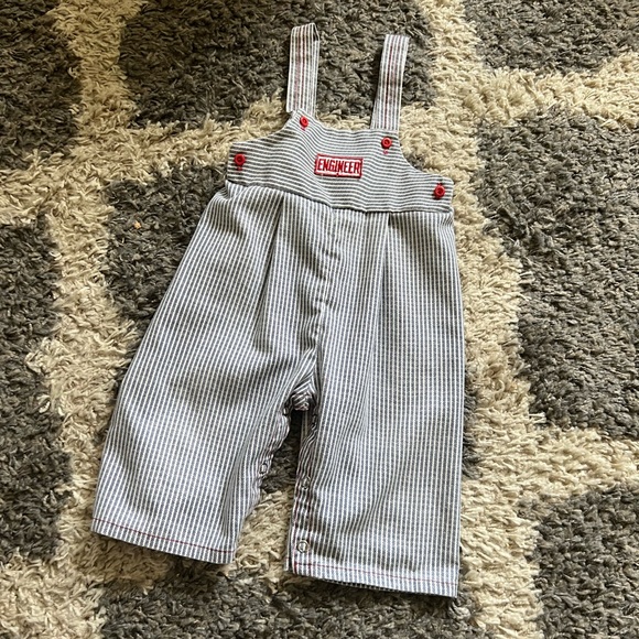 Vintage One Pieces Vintage Engineer Striped Baby Overalls 2m Poshmark